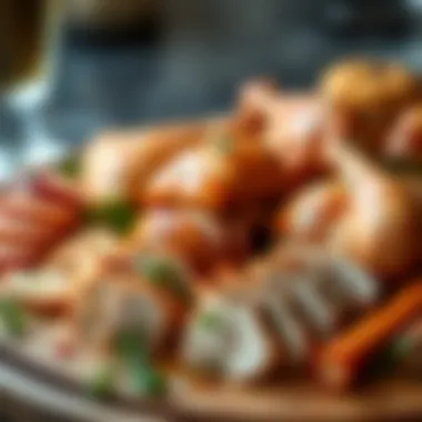 A variety of chicken cuts prepared elegantly