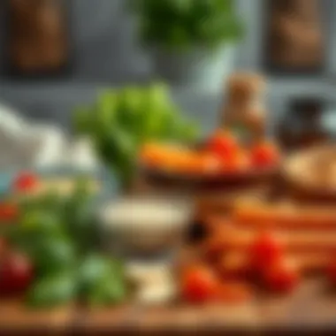 Healthy ingredients laid out for cooking