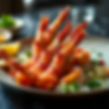 Gastronomic Presentation of Shrimp A beautifully plated shrimp dish with herbs and spices