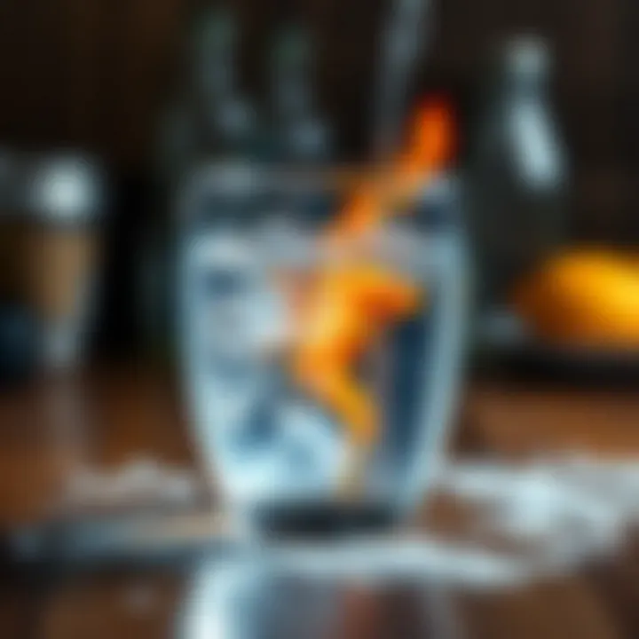 An illustration depicting the cooling effect of cold water on a burn