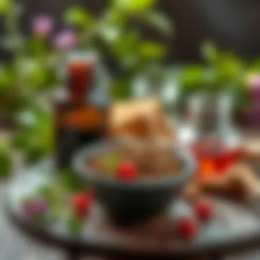 An assortment of herbal remedies known for their soothing properties