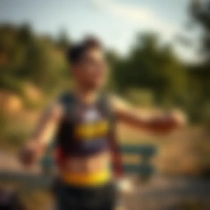 Person engaging in outdoor physical activity