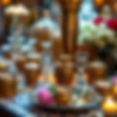 Henna ceremony accessories displayed elegantly