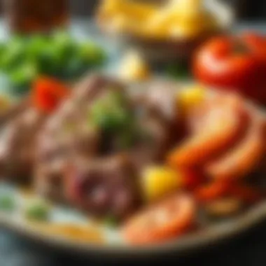 Plate of healthy red meat options with vegetables