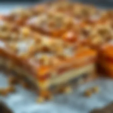 Crispy Baklava with Nuts Close-up of crispy baklava topped with crushed nuts