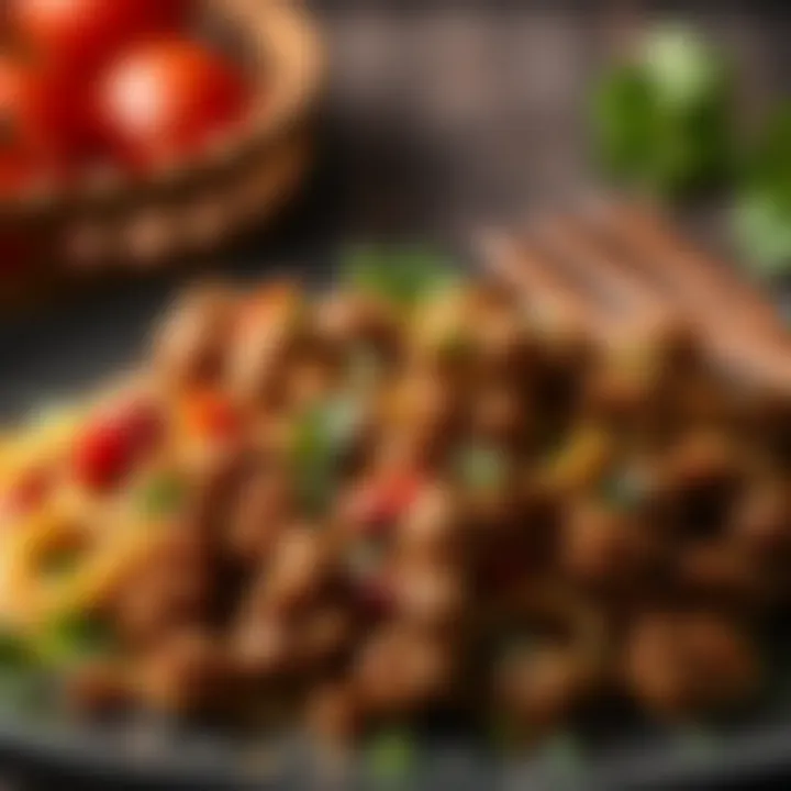 Rich and savory ground meat mixture for pasta