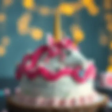 A delicious cake with unicorn theme and pastel colors