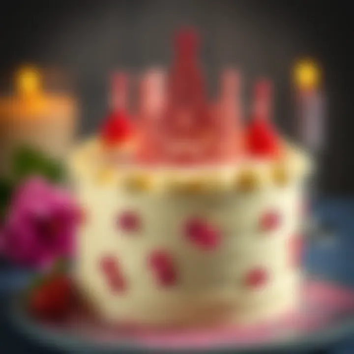 A beautiful princess cake adorned with edible glitter