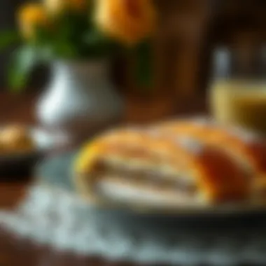 Close-up of Kocak Baklavaları served elegantly on a decorative plate
