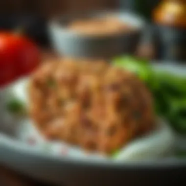 A close-up of homemade köfte showing its texture