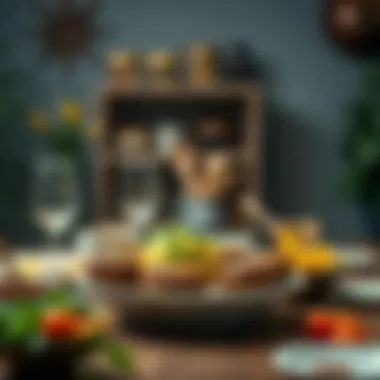 A traditional dining setting featuring köfte as a centerpiece