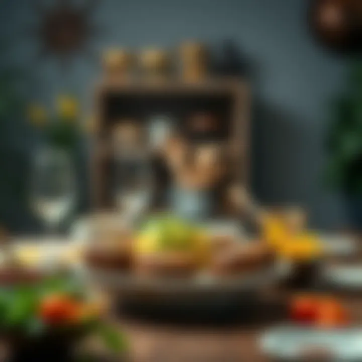 A traditional dining setting featuring köfte as a centerpiece