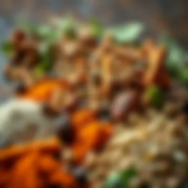 Various spices and herbs used in köfte preparation