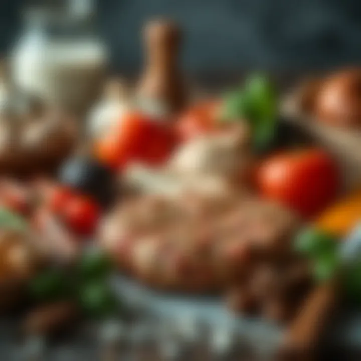 Diverse ingredients used in İcli Köfte preparation