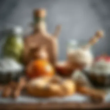 Ingredients beautifully arranged for easy access in baking