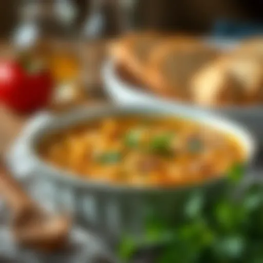 A bowl of vibrant lentil soup with fresh herbs