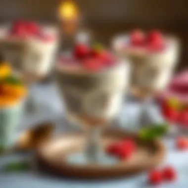 Elegant Glassware Mousse Presentation Delicious mousse served in elegant glassware