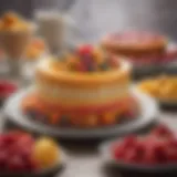 An exquisite arrangement of colorful desserts showcasing artistry