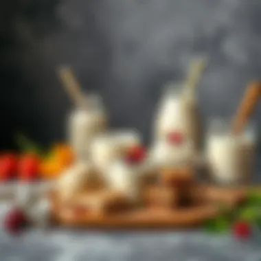 A rich assortment of milk-based desserts arranged artfully