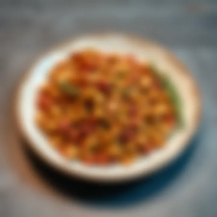 Plate of cooked dried beans garnished with herbs