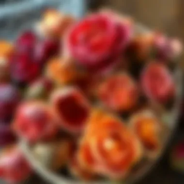 Diverse Forms of Dried Roses A collection of dried roses in various forms