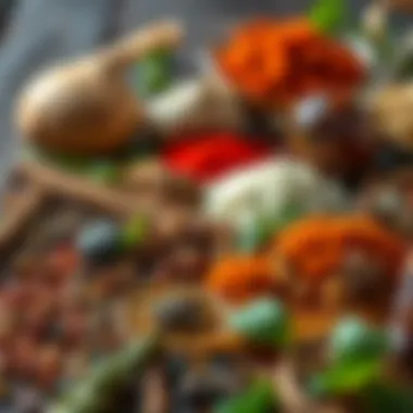 Spices and Ingredients for Lamb Shoulder Recipes An array of spices and ingredients used in lamb shoulder recipes