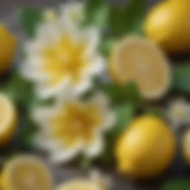 Close-up of lemon flowers showcasing intricate details