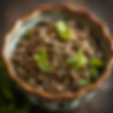 Dried lemon balm herbs in a decorative bowl