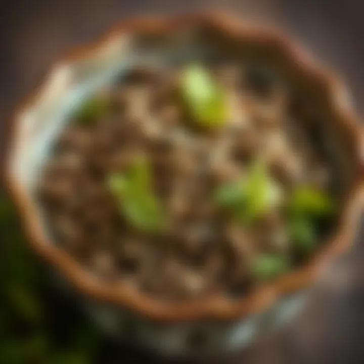 Dried lemon balm herbs in a decorative bowl