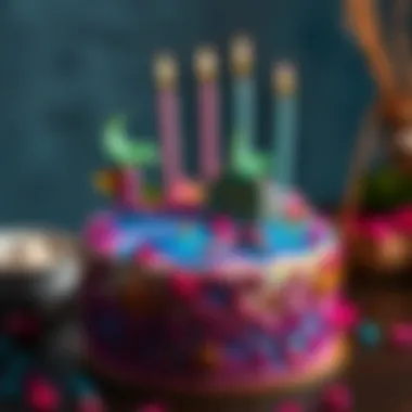 A beautiful birthday cake adorned with intricate mermaid designs and shimmering colors