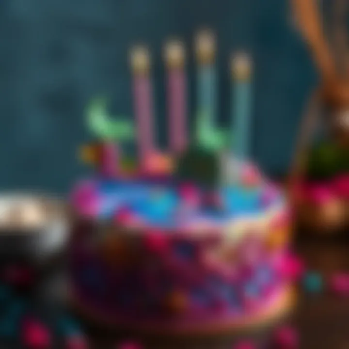 A beautiful birthday cake adorned with intricate mermaid designs and shimmering colors