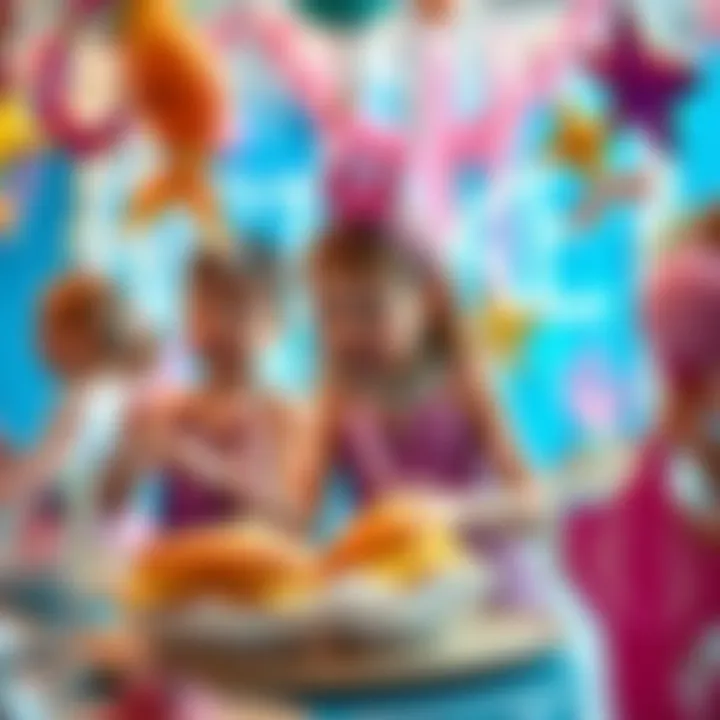 Children engaging in fun ocean-themed activities at a mermaid birthday party