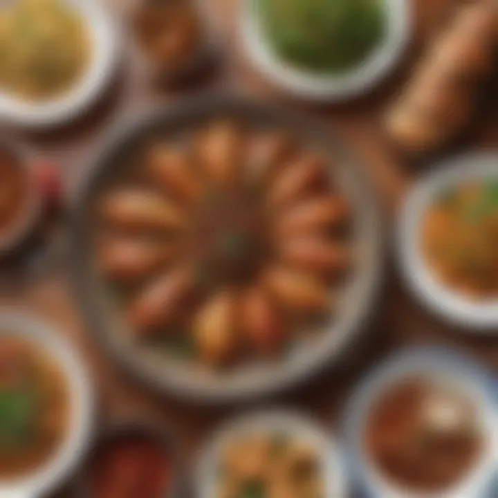 Close-up of traditional dishes from Mersin cuisine