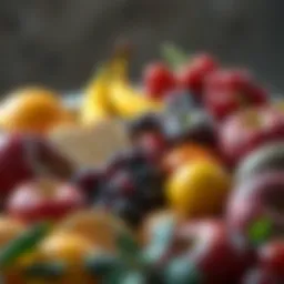 Vibrant assortment of seasonal fruits displayed elegantly