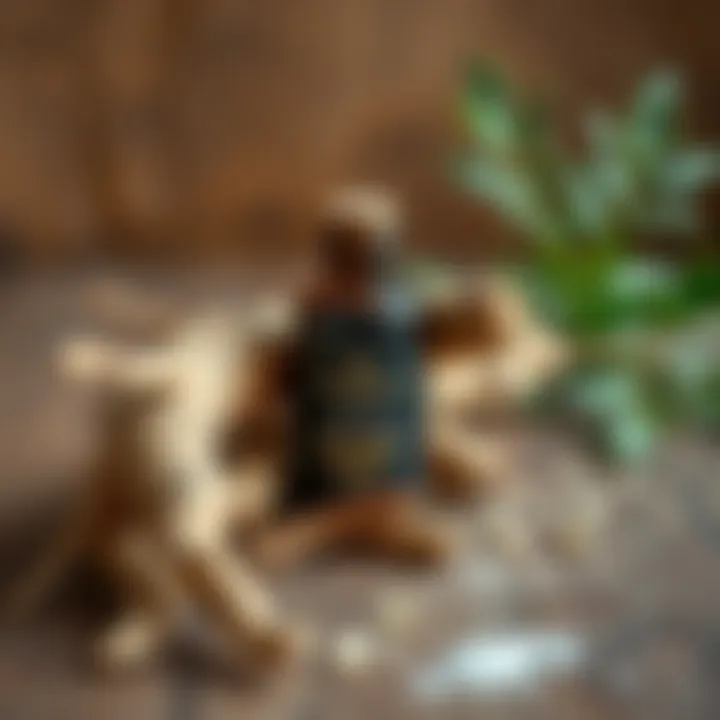 Natural Essence of Licorice Root Natural licorice root displayed on a wooden surface