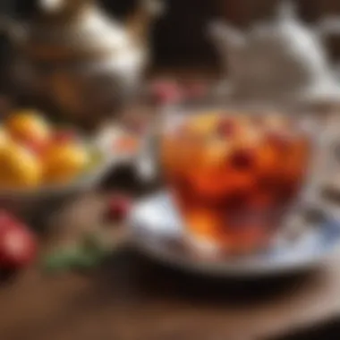 A cultural setting showcasing traditional fruit tea enjoyment