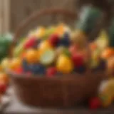 A vibrant assortment of fresh fruits in a decorative basket