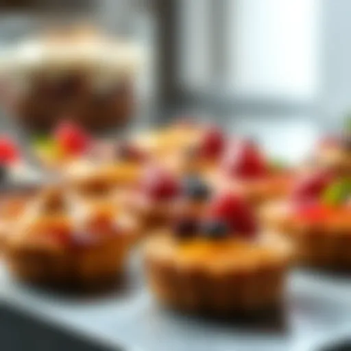 Diverse Mini Tart Creations An elegant display of mini tarts showcasing various fillings and toppings
