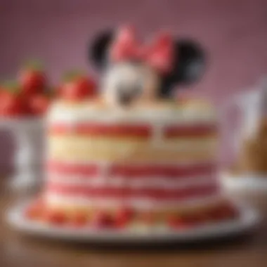 An inviting slice of Minnie Mouse cake showcasing its delightful layers.