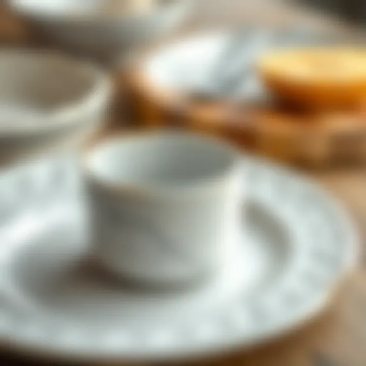 Material Texture of Modern Dinnerware Close-up of material texture of modern dinnerware