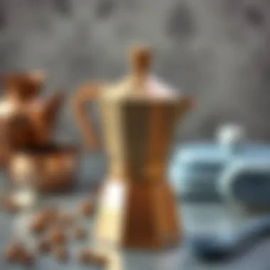 Handcrafted moka pot showcasing intricate design and craftsmanship