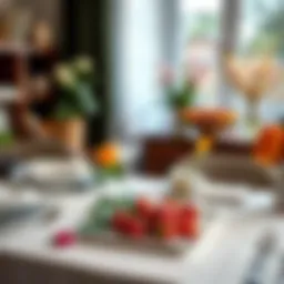 A beautifully arranged table set for a Mother's Day celebration