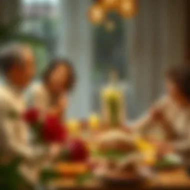 Family Gathering on Mother's Day A cozy family gathering enjoying a special meal together