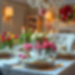 A beautifully arranged table setting for Mother's Day