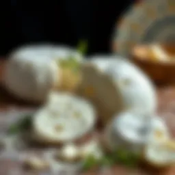 Freshly made mozzarella cheese displayed beautifully