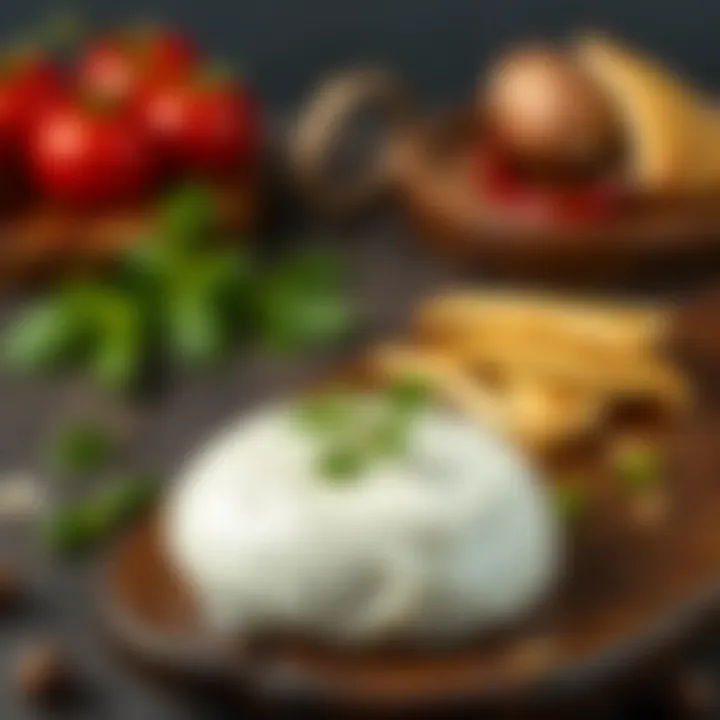 Homemade Mozzarella Served with Elegance Homemade mozzarella cheese served on a rustic platter