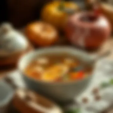 Comforting Broth for Cough Relief A steaming bowl of broth, comforting and soothing for a cough