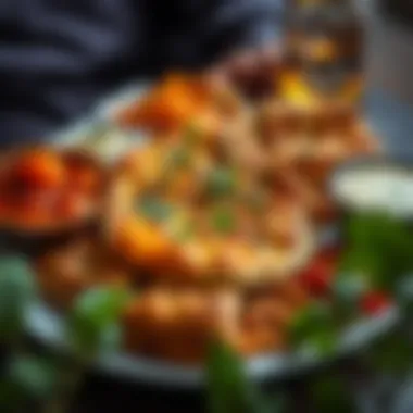 Nergiz Pide Presentation Nergiz Pide served beautifully on a plate with side dishes