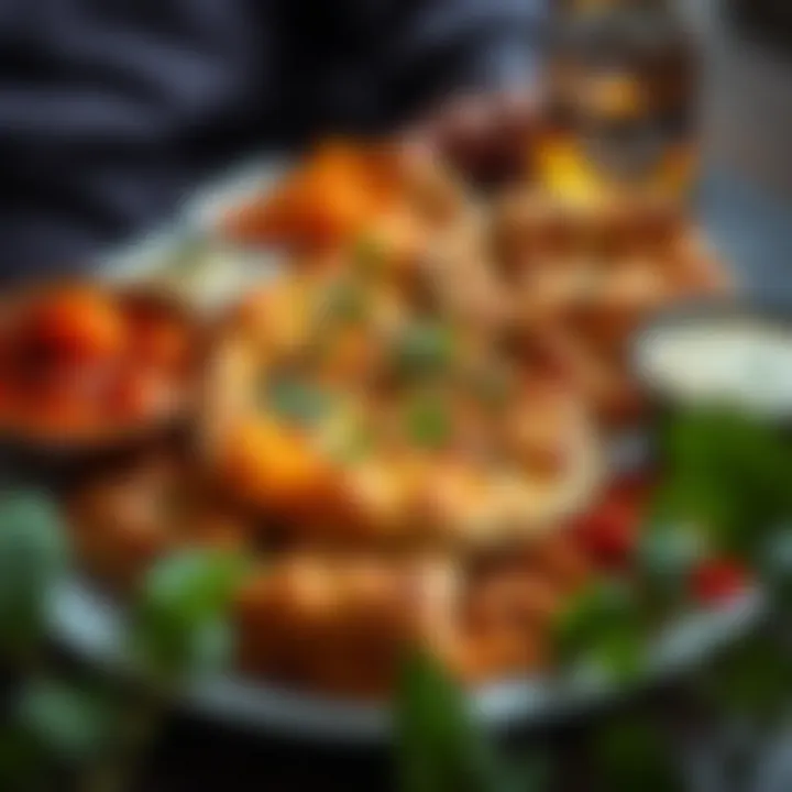 Nergiz Pide Presentation Nergiz Pide served beautifully on a plate with side dishes