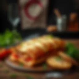 Traditional Nergiz Pide on a wooden table with herbs